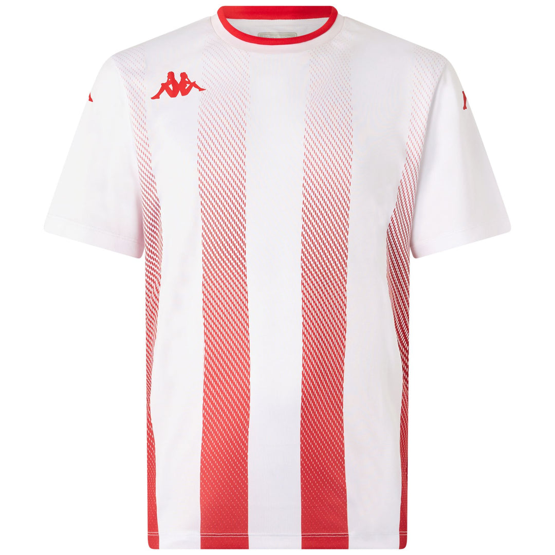 Slim Fit Men's White Soccer Shirt in Interlock Fabric 01