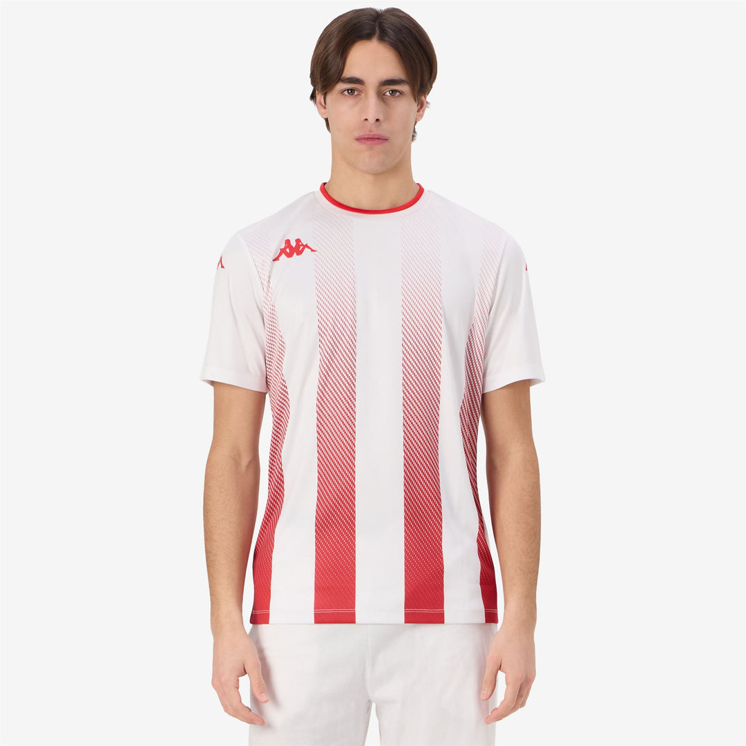 Slim Fit Men's White Soccer Shirt in Interlock Fabric main