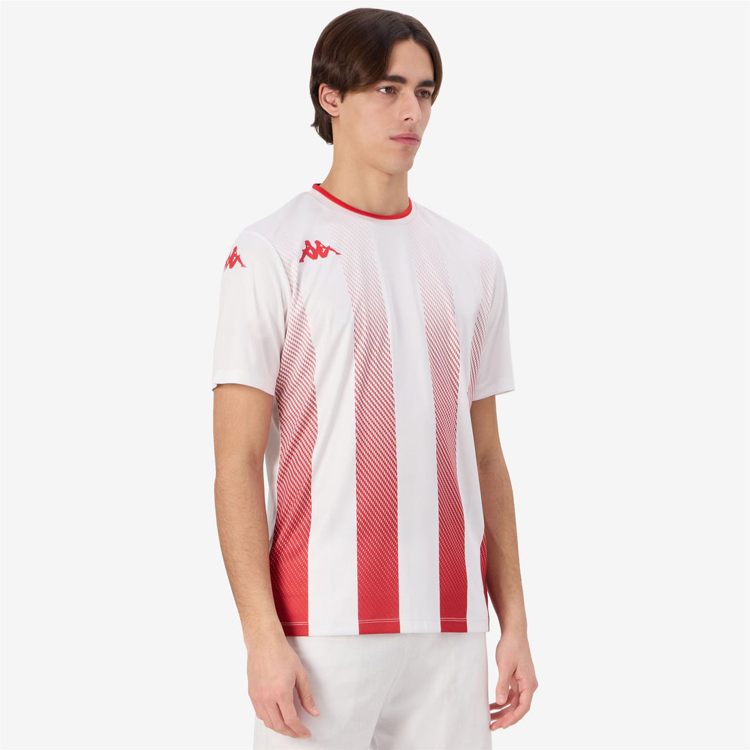 Slim Fit Men's White Soccer Shirt in Interlock Fabric main