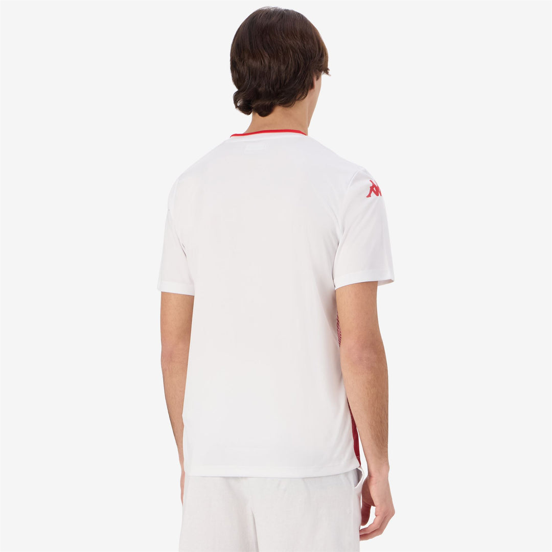 Slim Fit Men's White Soccer Shirt in Interlock Fabric main