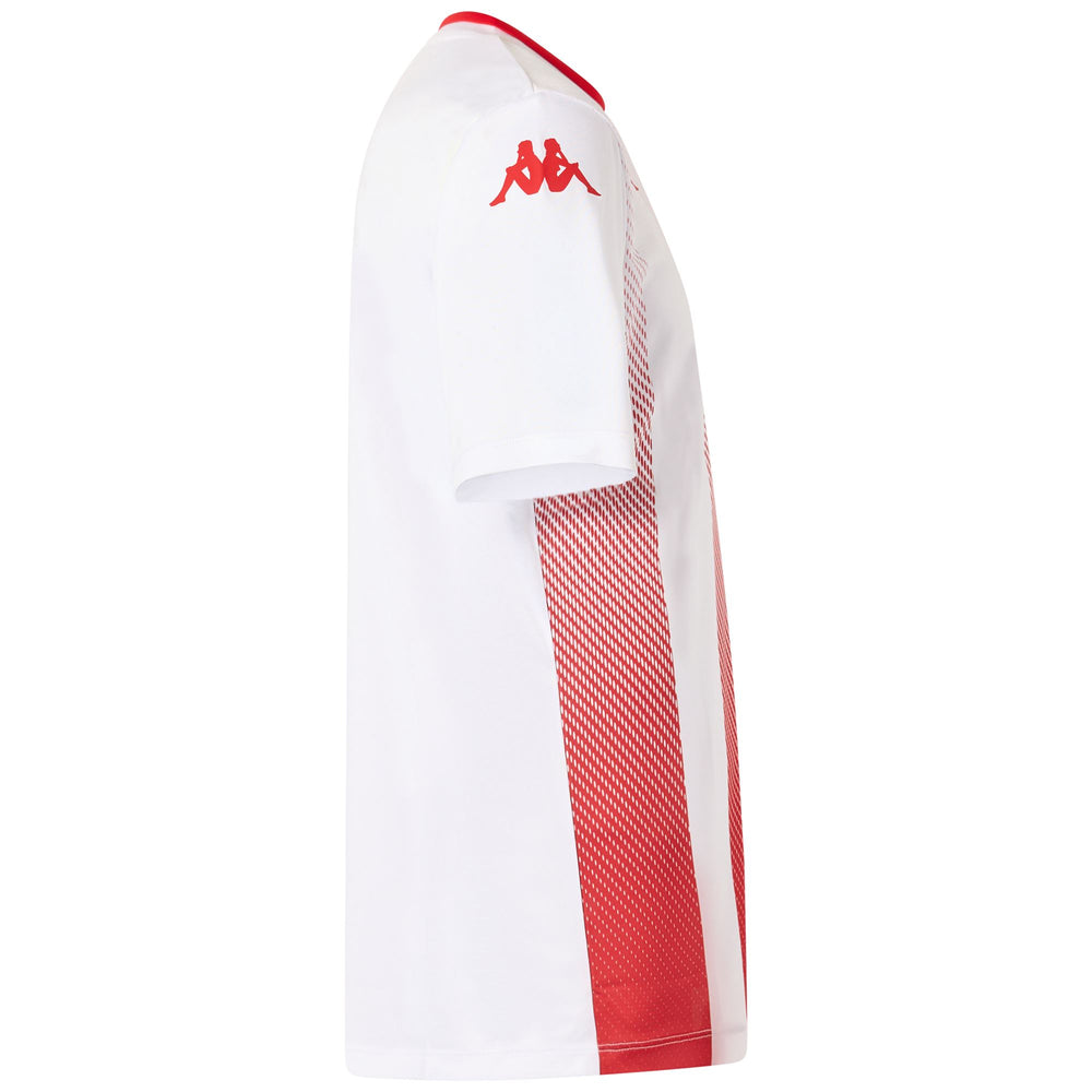 Slim Fit Men's White Soccer Shirt in Interlock Fabric 02