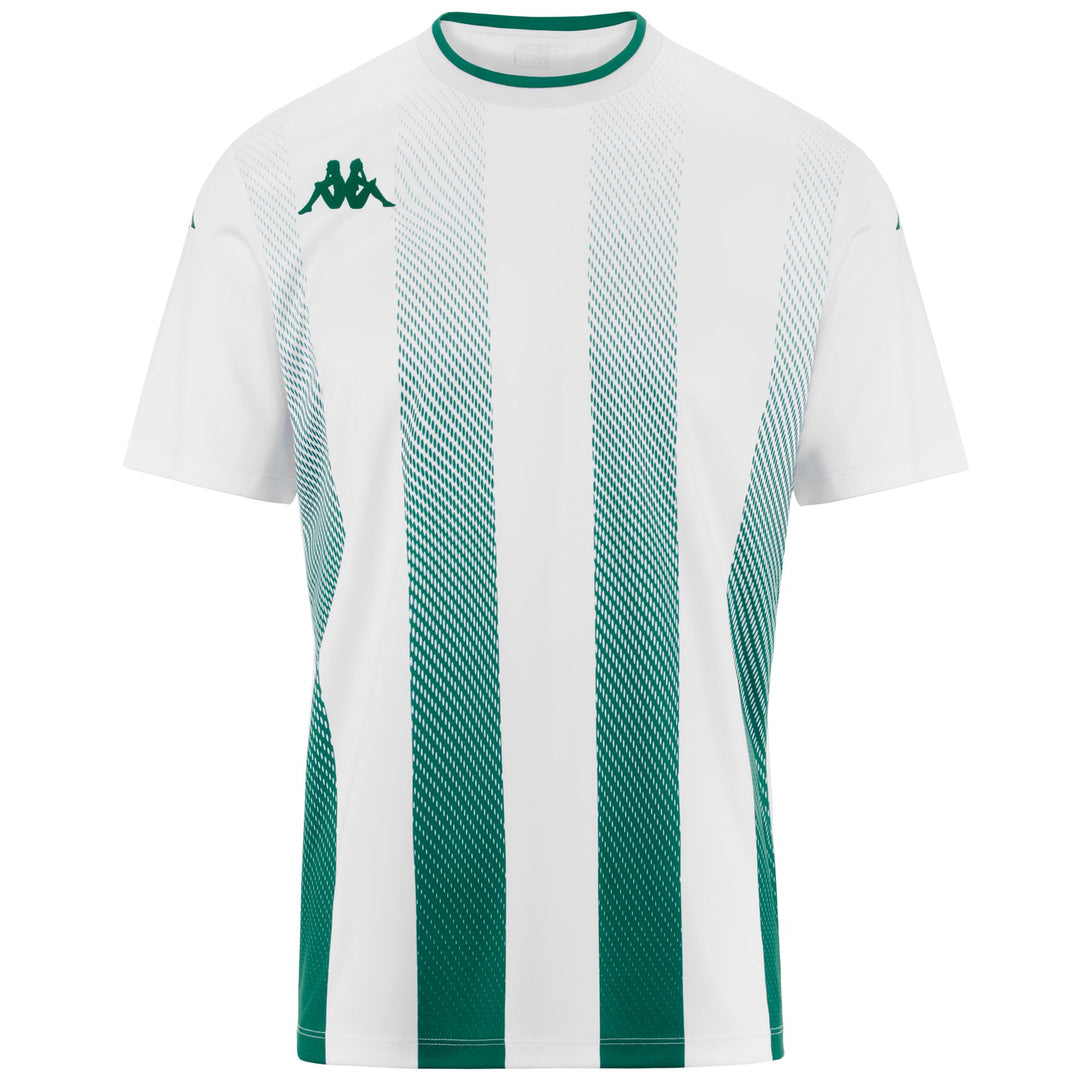 White Green Men's Slim Fit Football Jersey Shirt 01