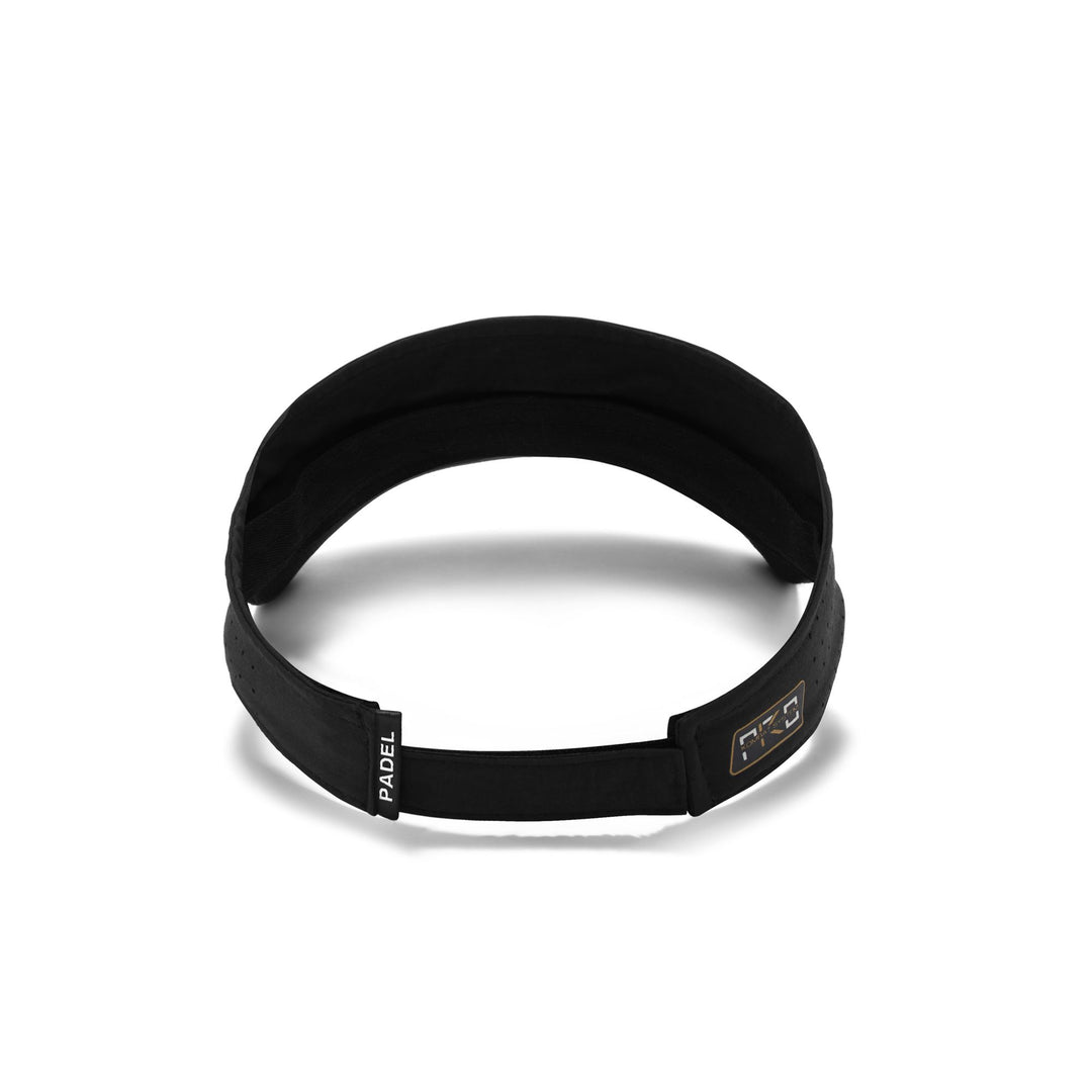 Visera de pádel negra para mujer con cierre de correa y logotipo main