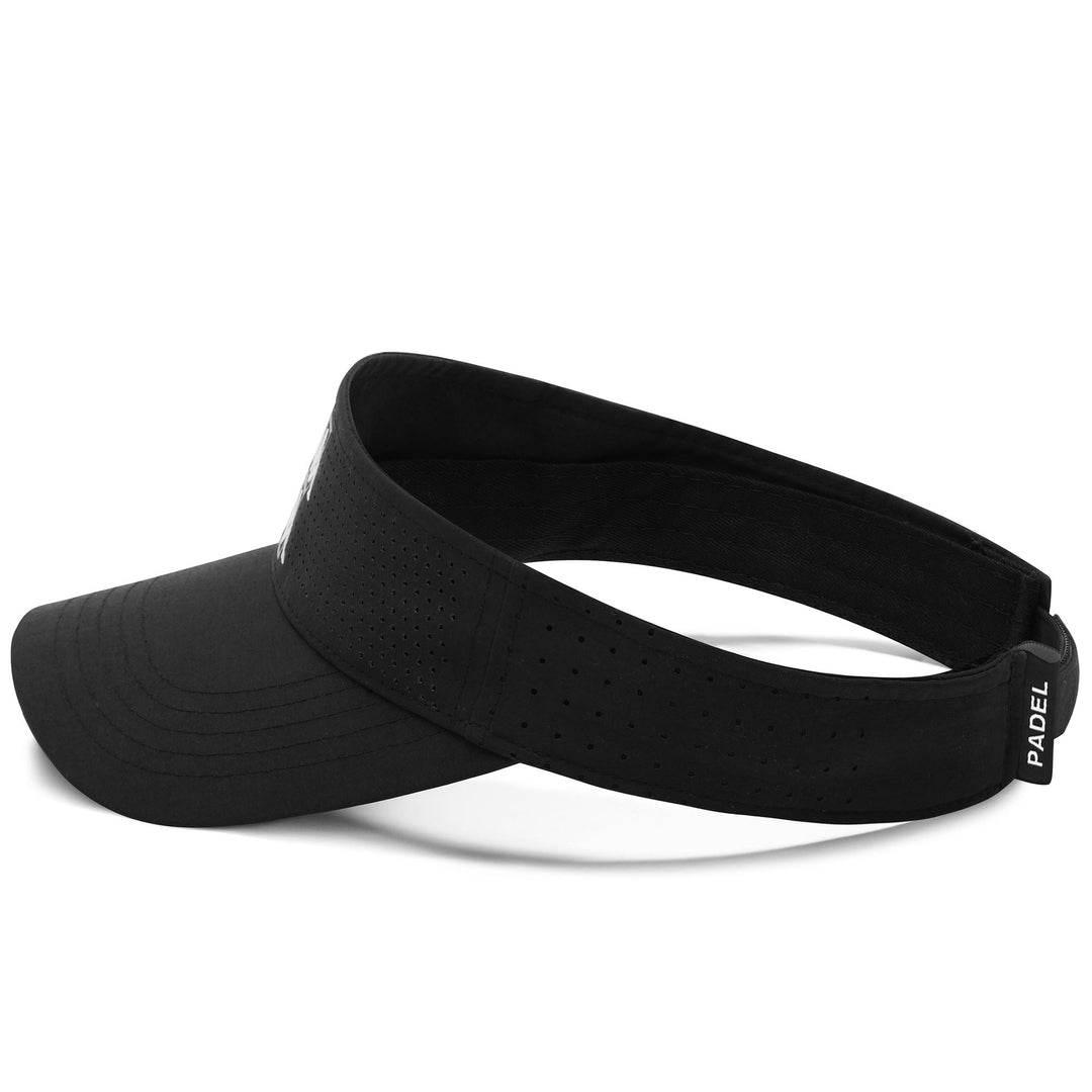 Visera de pádel negra para mujer con cierre de correa y logotipo main