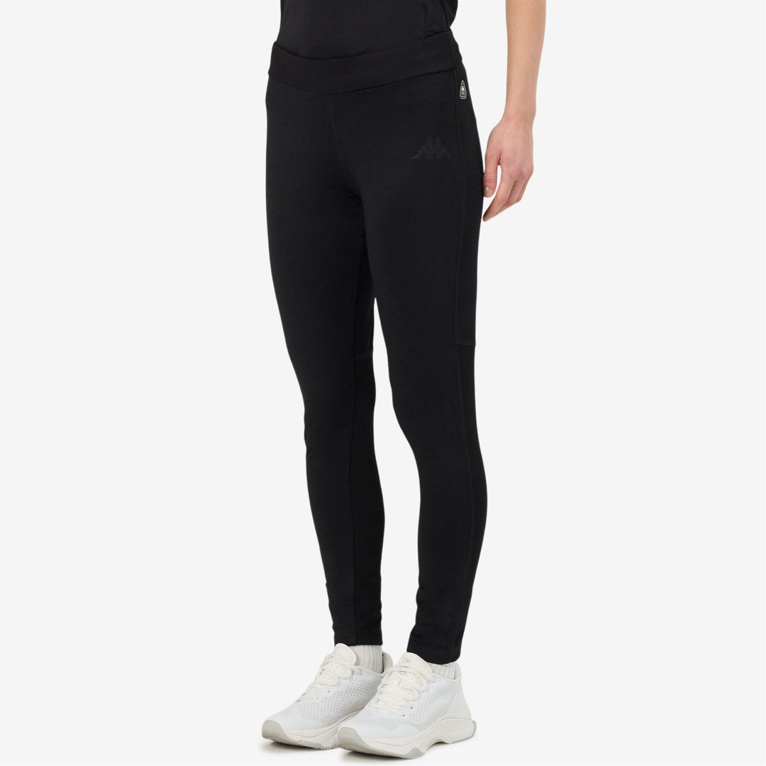 Pantaloni Sportivi da Allenamento Donna Neri con Inserti in Rete main