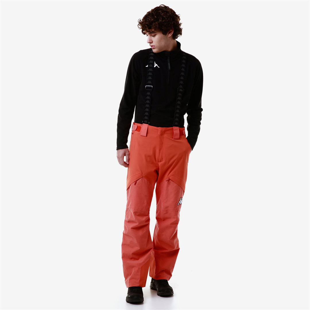 Black Orange Men's Waterproof Ski Pants with Padding and Ventilation 01