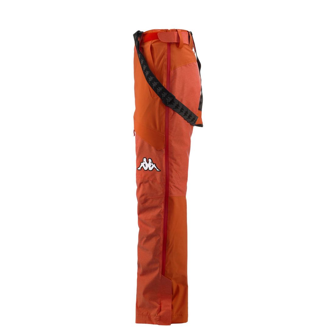 Pantalon de ski orange pour homme, coupe classique, avec protection imperméable main