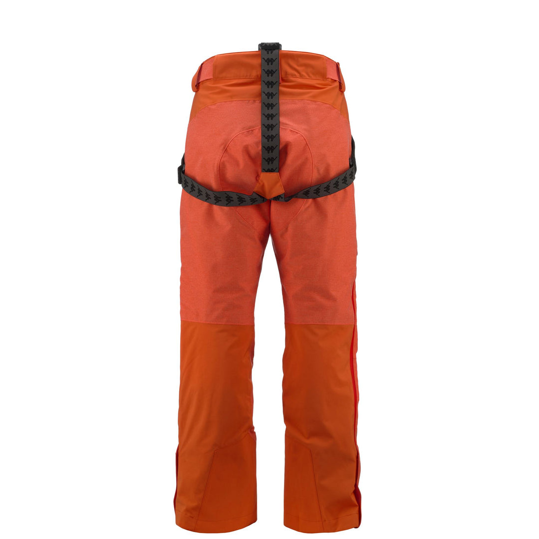Pantalon de ski orange pour homme, coupe classique, avec protection imperméable main