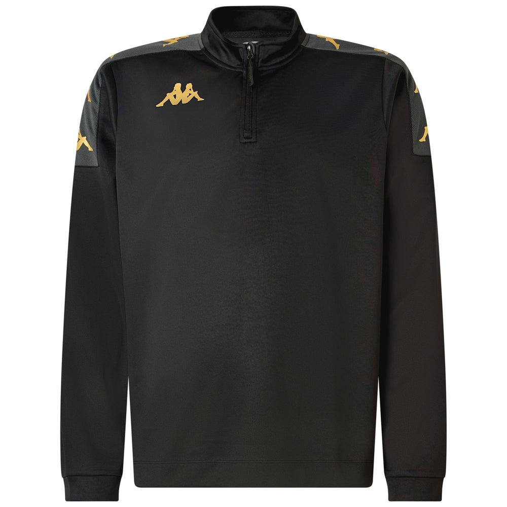 Black Grey Men's Football Training Fleece Jumper with Slim Fit 02