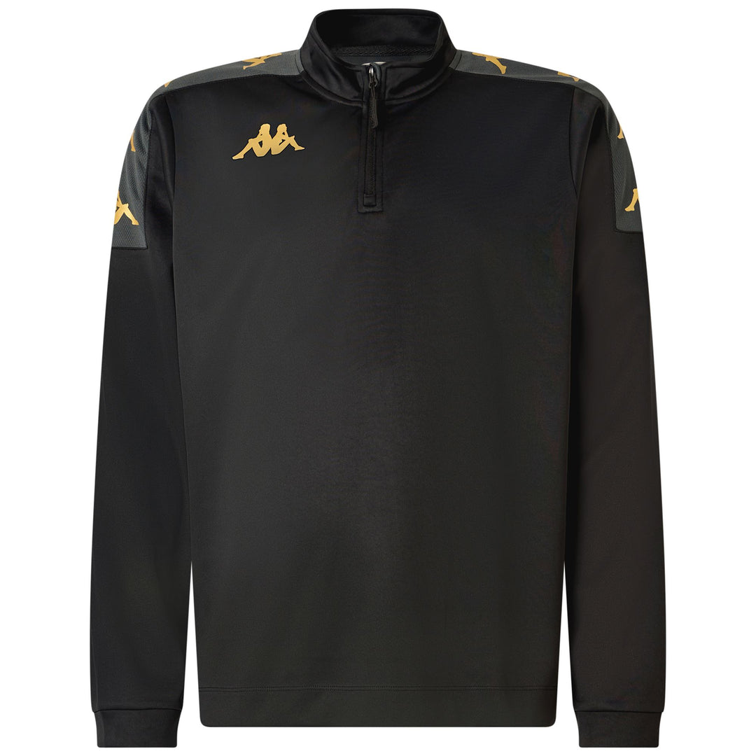 Pull d'entraînement de football noir pour homme, coupe ajustée, en tissu interlock collé main