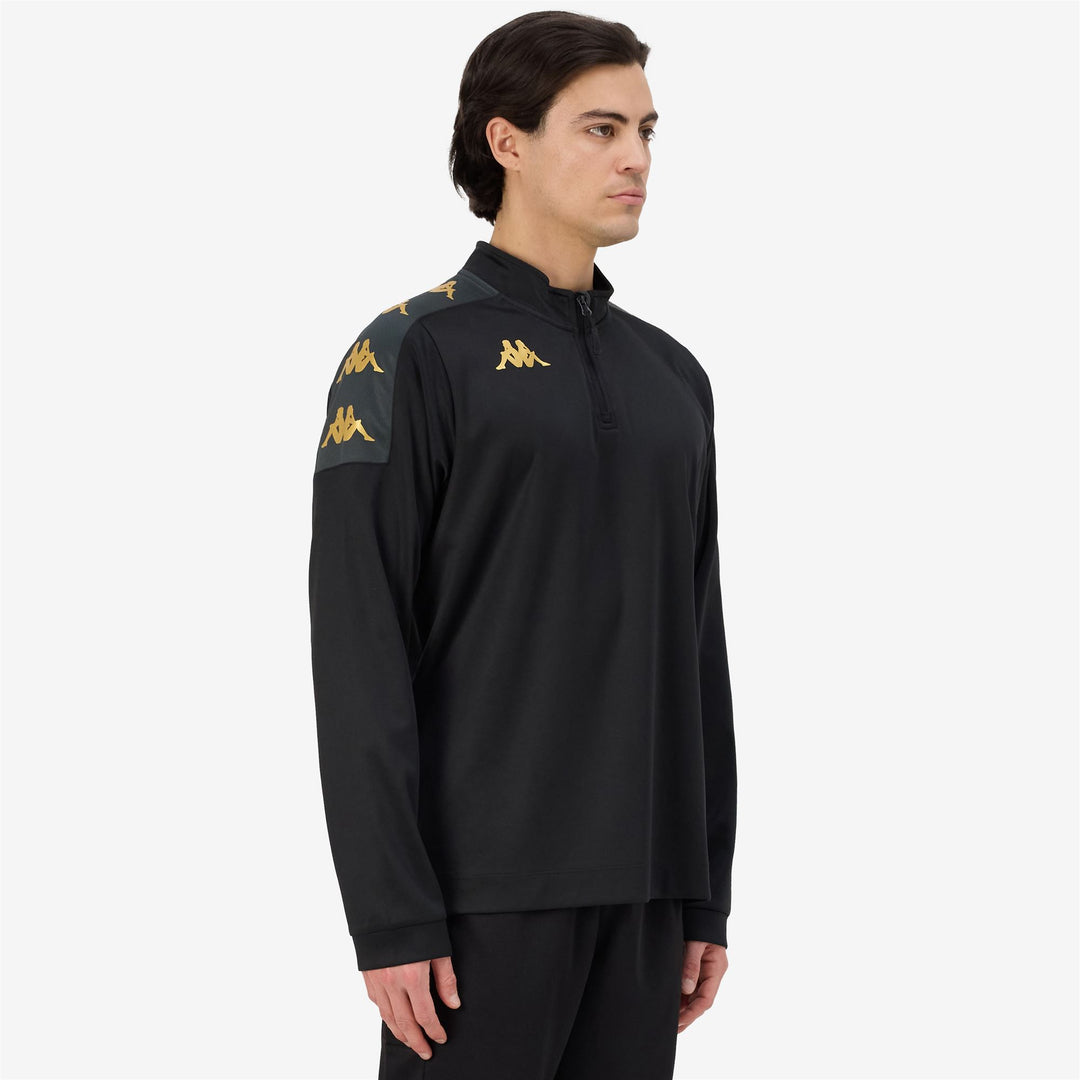 Felpa da allenamento in pile slim fit da uomo nero main