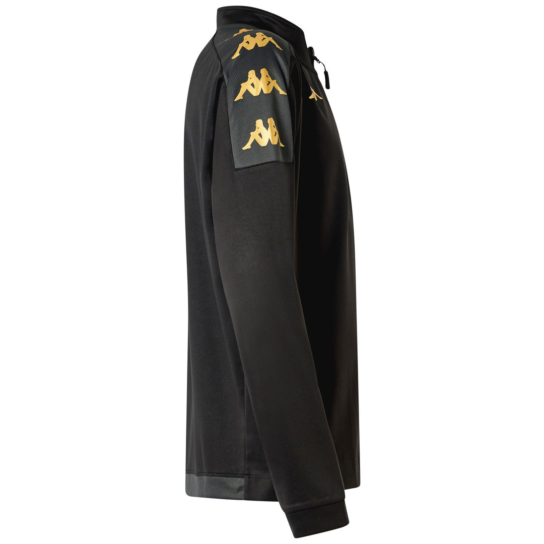 Black Grey Men's Football Training Fleece Jumper with Slim Fit main