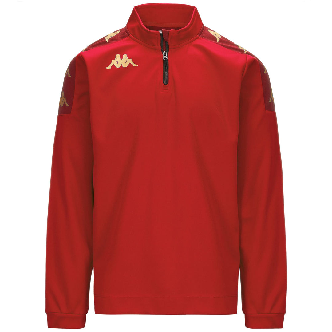 Dark Red Men's Football Training Fleece Jumper with Half Zip 01