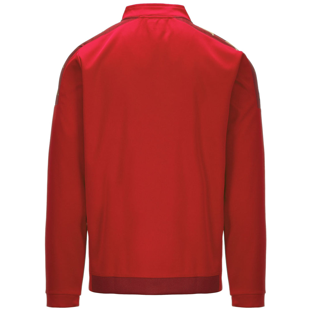 Dark Red Men's Football Training Fleece Jumper with Half Zip main