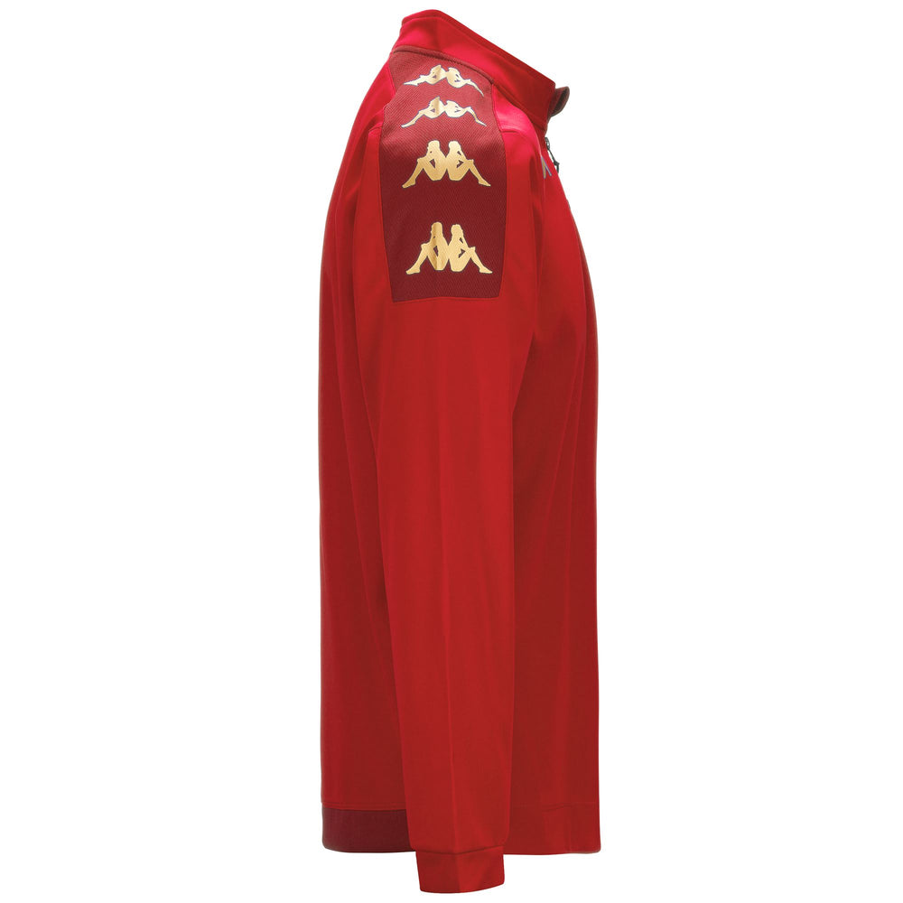 Dark Red Men's Football Training Fleece Jumper with Half Zip 02