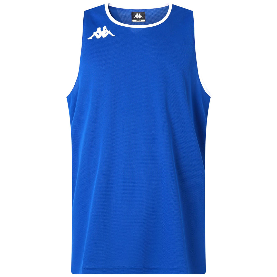Camiseta de entrenamiento sin mangas de baloncesto para hombre en azul con textura 01