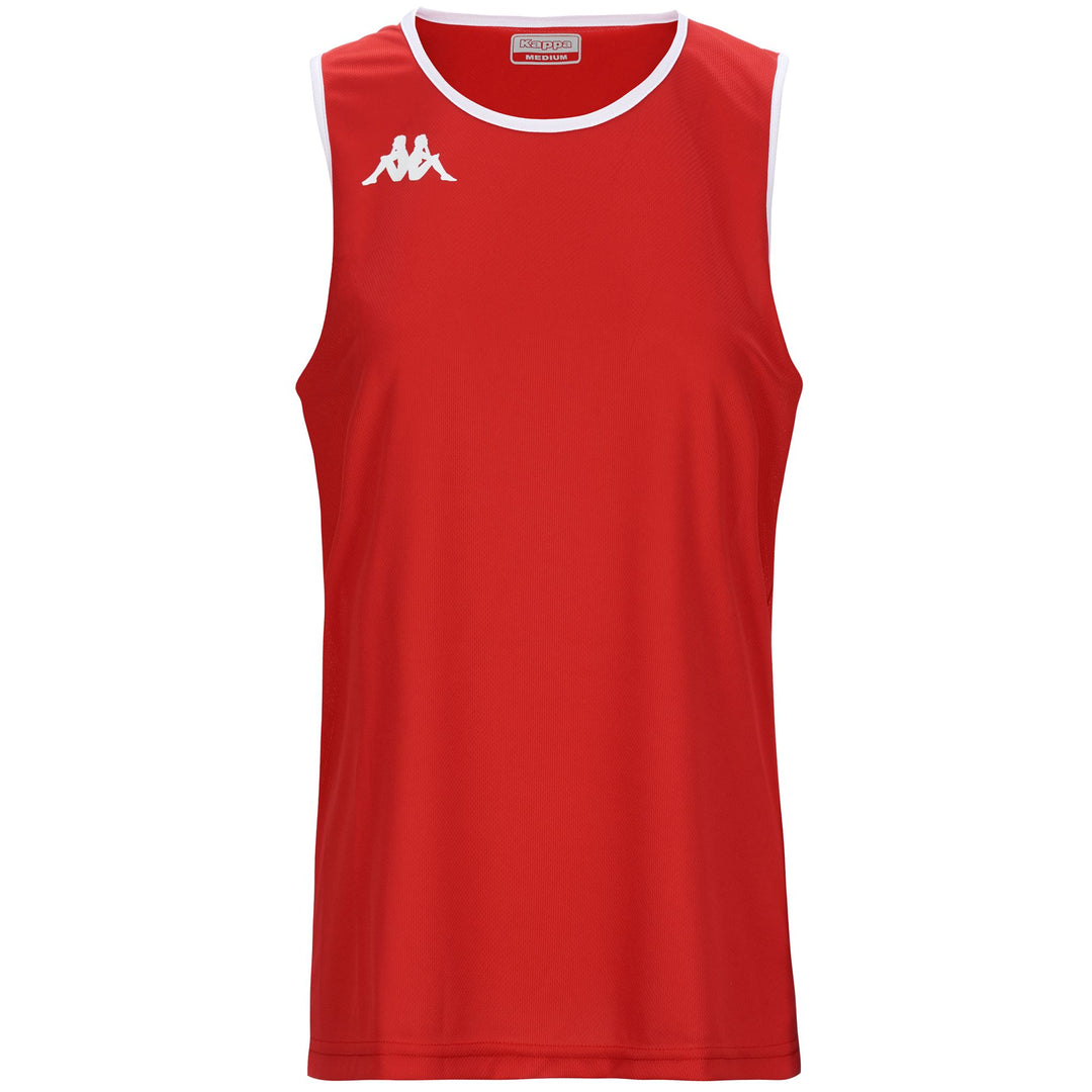 Camiseta de baloncesto roja sin mangas para hombre 01