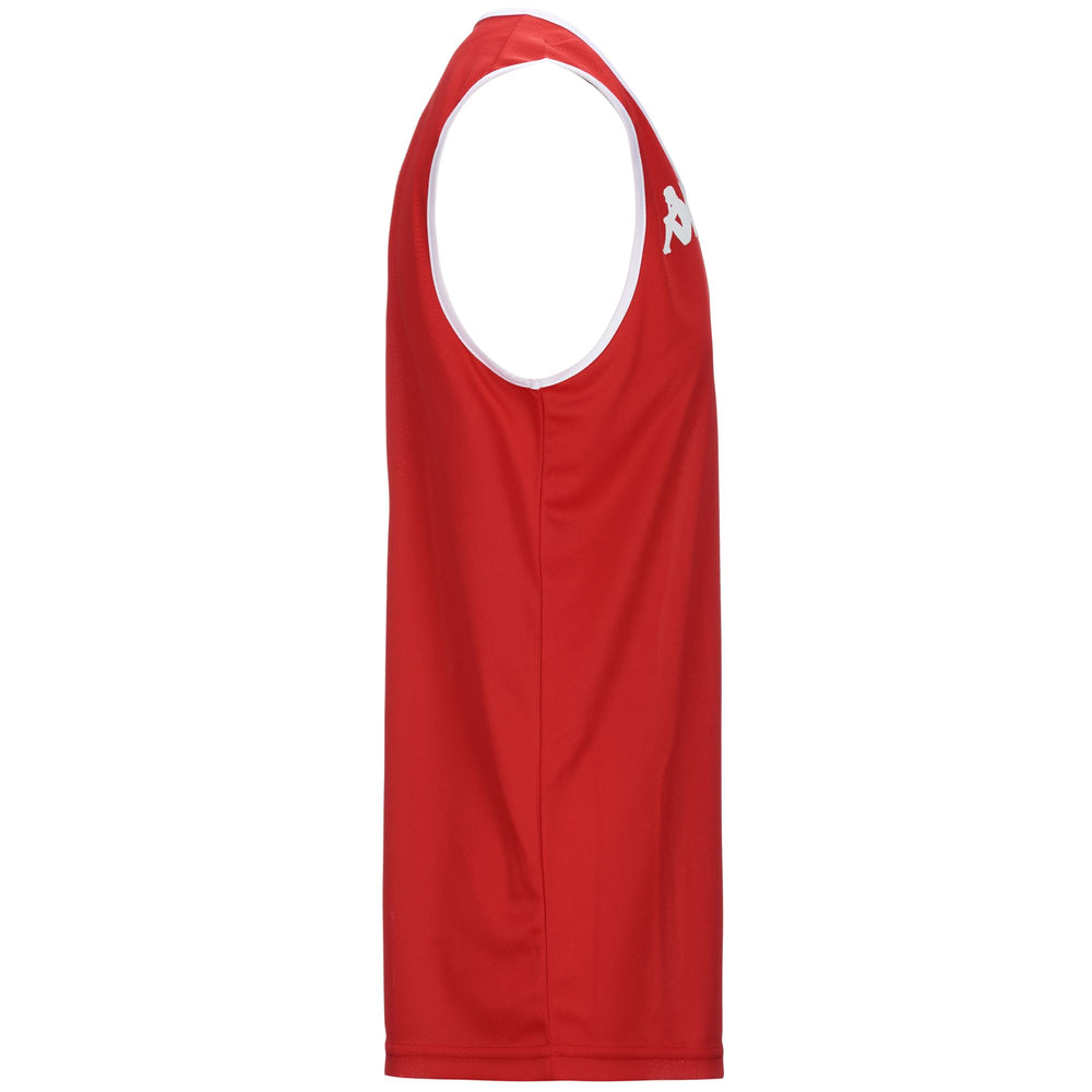 Camiseta de baloncesto roja sin mangas para hombre 02