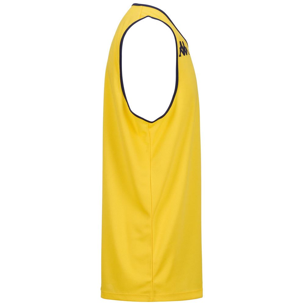Camiseta de baloncesto amarilla de corte regular sin mangas para hombre 02
