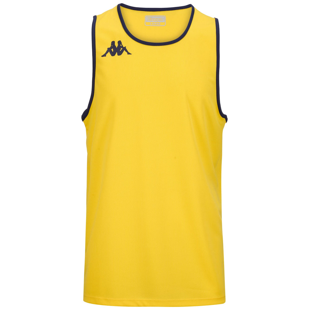 Camiseta de baloncesto amarilla de corte regular sin mangas para hombre 01