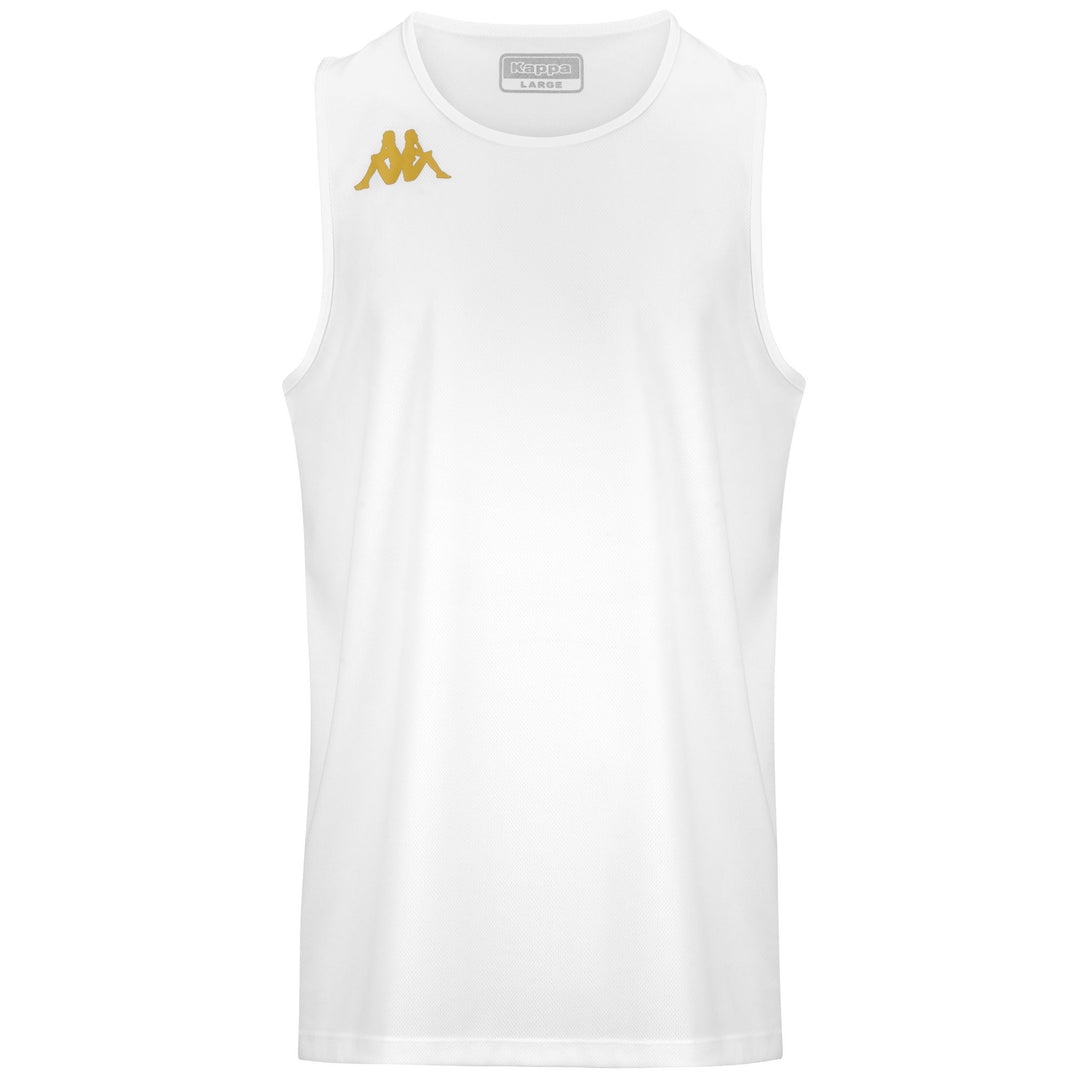 White Men's Regular Fit Basketball Tank Top 01