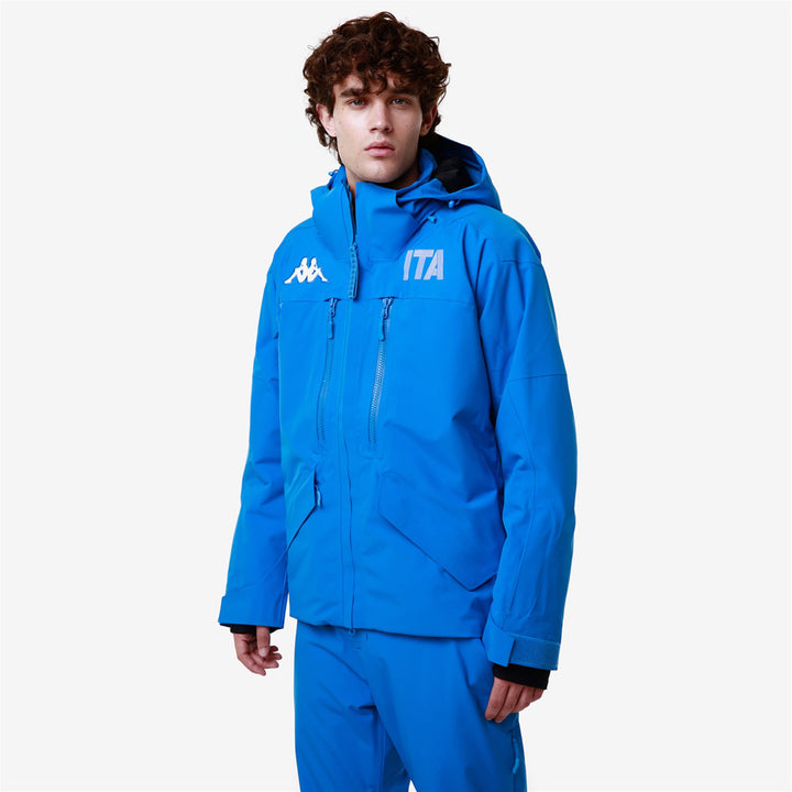 Jackets Man 6CENTO 602F ITA Mid BLUE BRILLIANT Dressed Front Double		