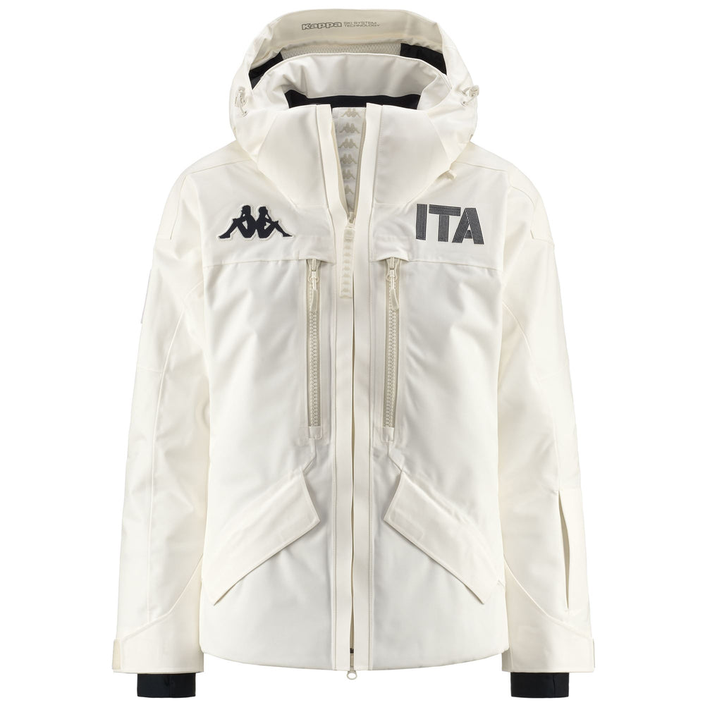 Veste de ski rembourrée blanche pour femme, coupe classique, avec protection imperméable 02