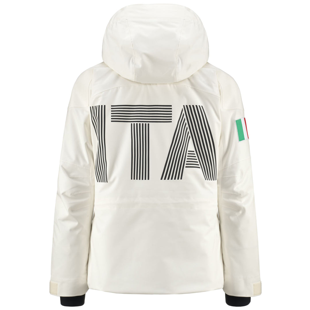 Veste de ski rembourrée blanche pour femme, coupe classique, avec protection imperméable main
