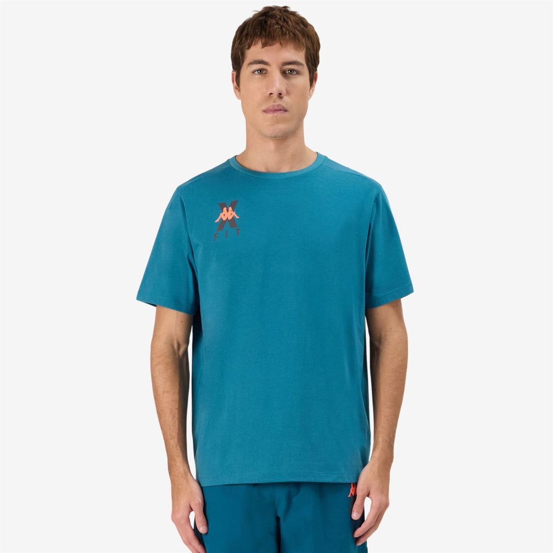 Blue Men's Regular Fit Sportswear T-Shirt in Cotton Jersey main