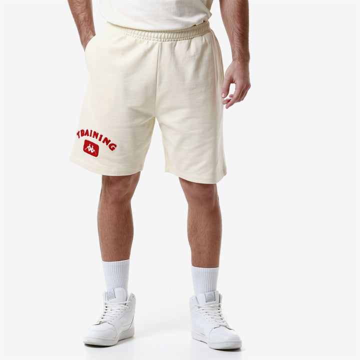 Shorts Man AUTHENTIC PREMIUM LAVEL Sport  Shorts WHITE ANTIQUE-RED Detail (jpg Rgb)			