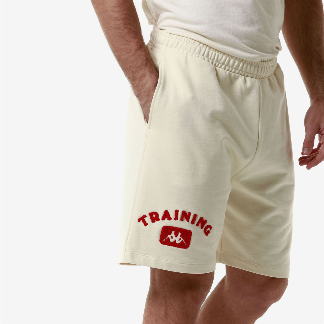 Shorts Man AUTHENTIC PREMIUM LAVEL Sport  Shorts WHITE ANTIQUE-RED Dressed Front Double		
