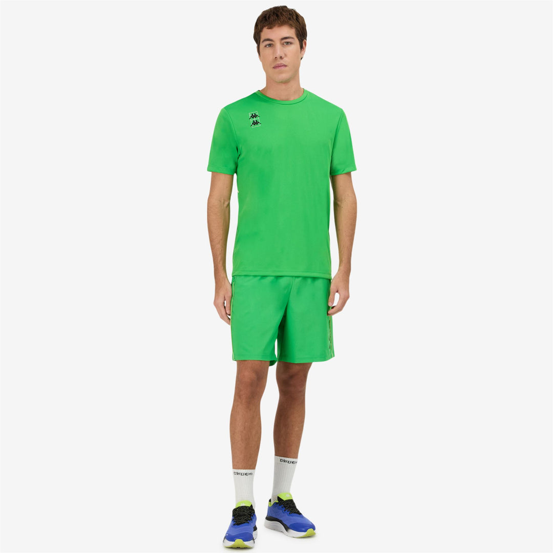 Fluo Green Men's Padel Sport Shorts with Elastic Waist and Pockets 01