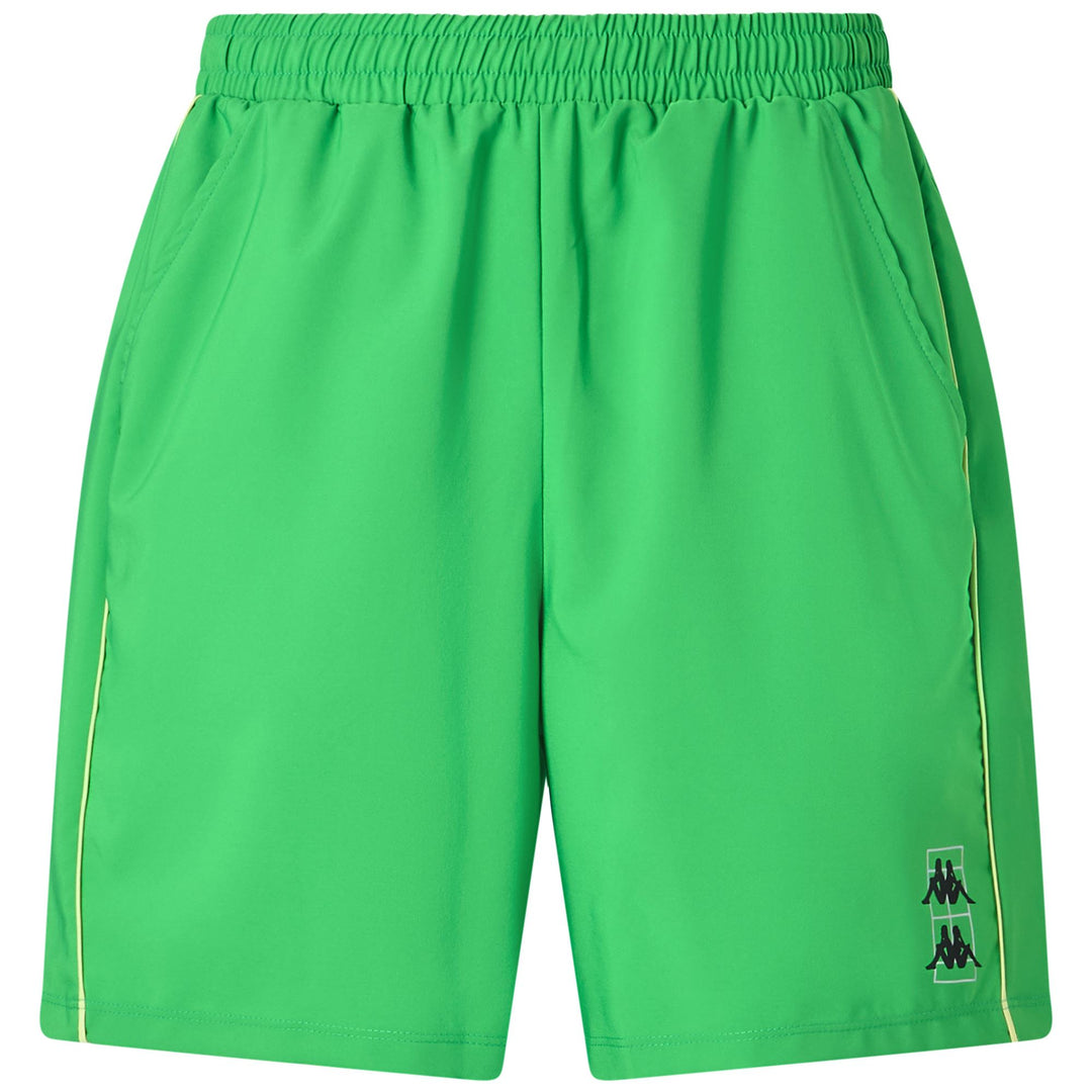 Pantalón corto deportivo de pádel para hombre color verde flúor con cintura elástica y bolsillos main