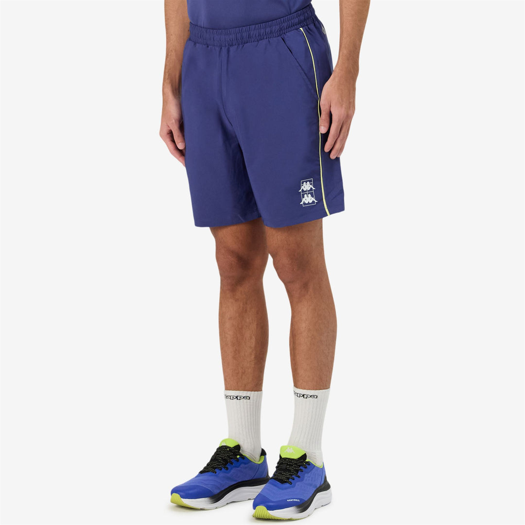 Blue Yellow Men's Padel Sport Shorts with Stretch and Pockets main
