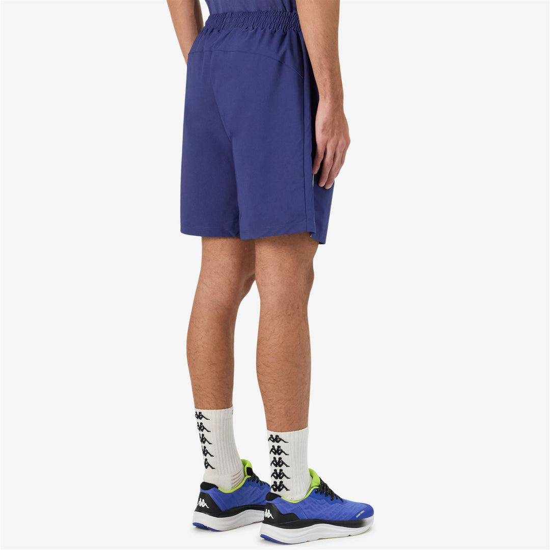 Pantaloni Corti Sportivi Padel Uomo Blu Giallo con Stretch e Tasche main