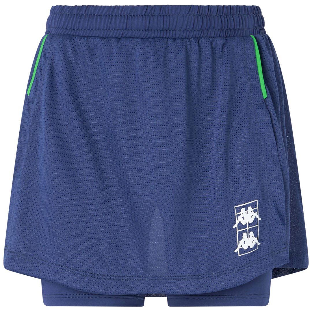 Fluo Blue Women's Padel Skirt with Inner Shorts and Pockets 01