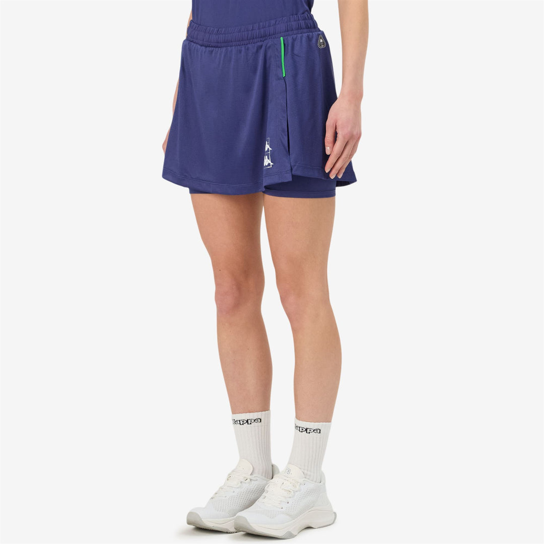 Fluo Blue Women's Padel Skirt with Inner Shorts and Pockets main