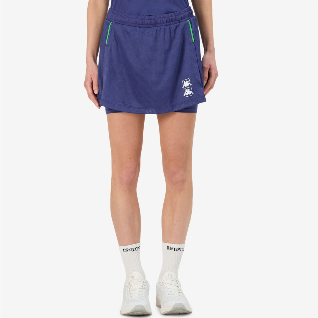 Fluo Blue Women's Padel Skirt with Inner Shorts and Pockets main