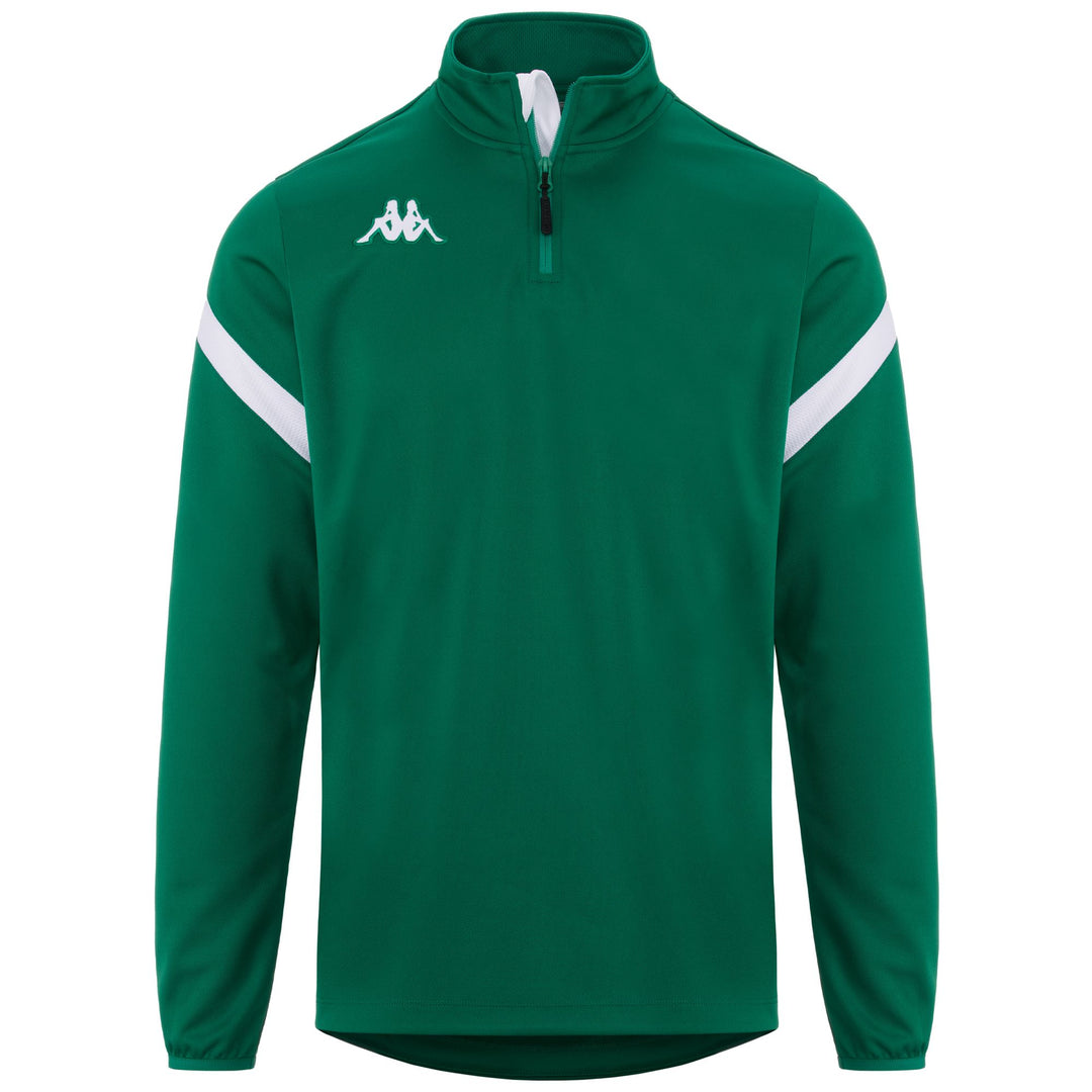 Suéter polar de entrenamiento de fútbol para hombre, color verde y blanco, con corte ajustado 01