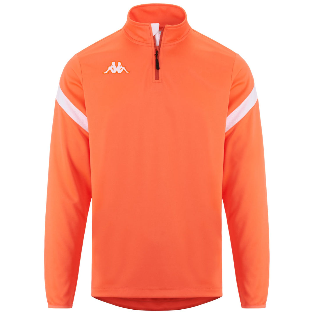 Suéter polar de entrenamiento de fútbol naranja para hombre con corte ajustado 01