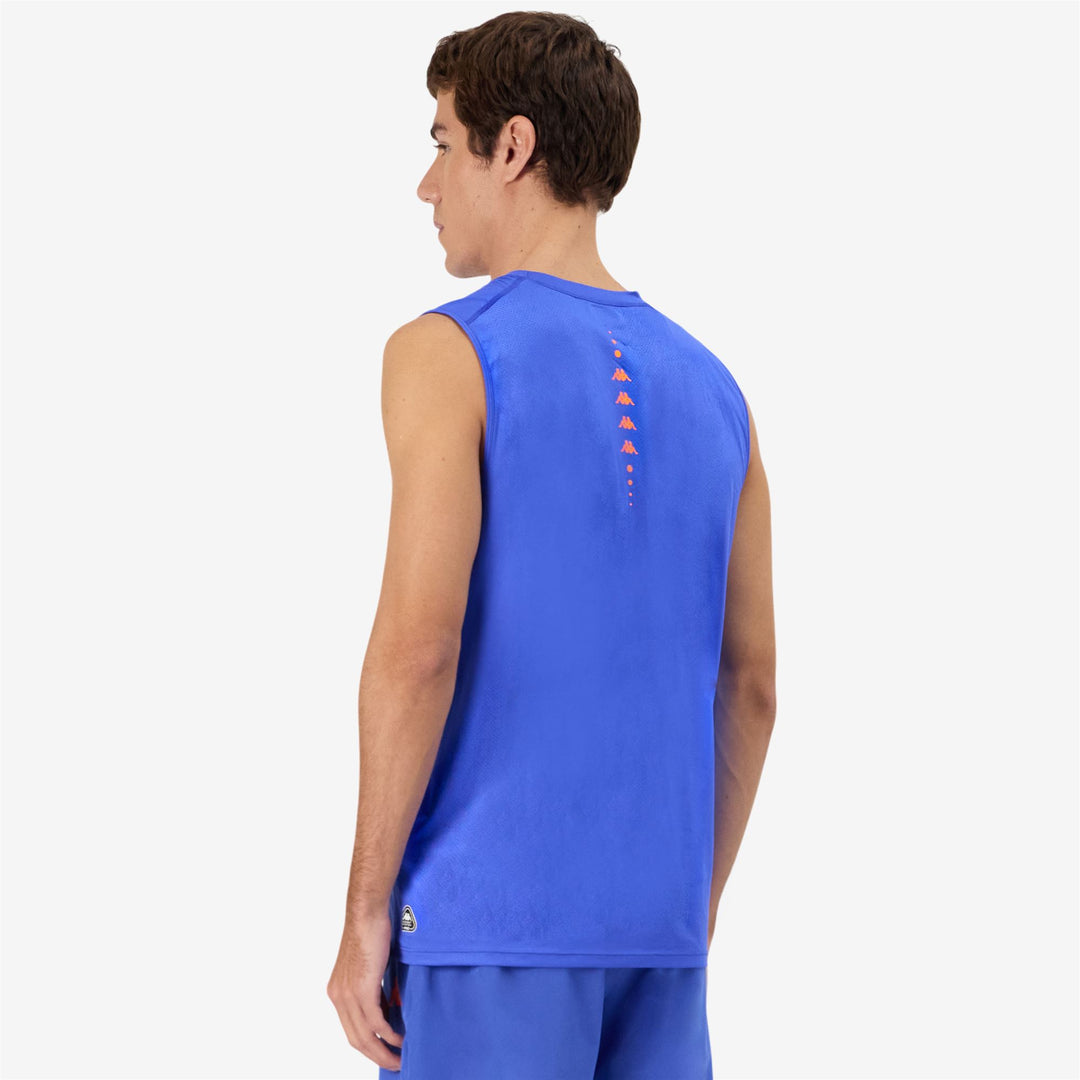 Blue Men's Regular Fit Training Tank Top in Stretch Jersey Fabric main