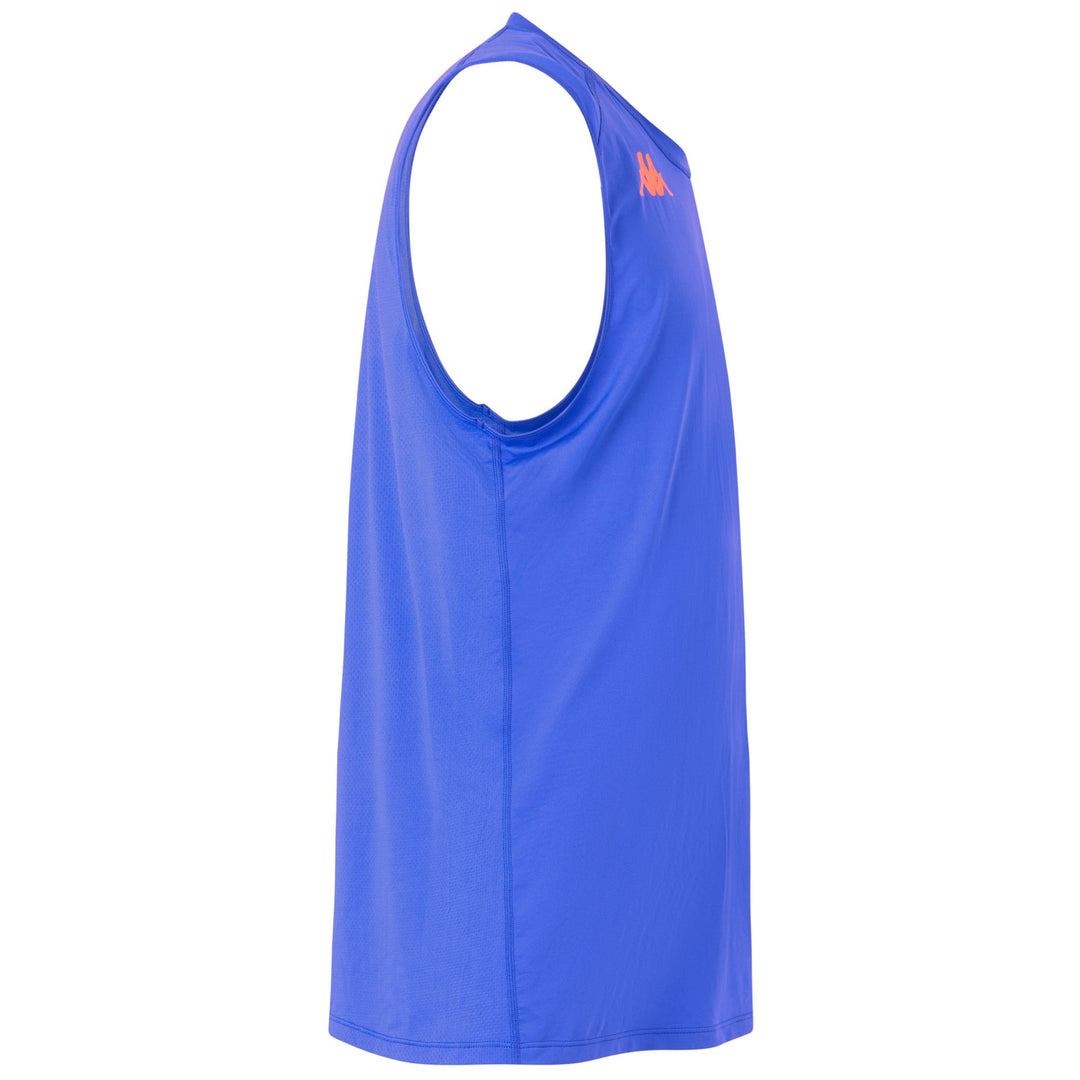 Débardeur bleu pour homme, coupe classique, en jersey extensible, idéal pour l'entraînement main