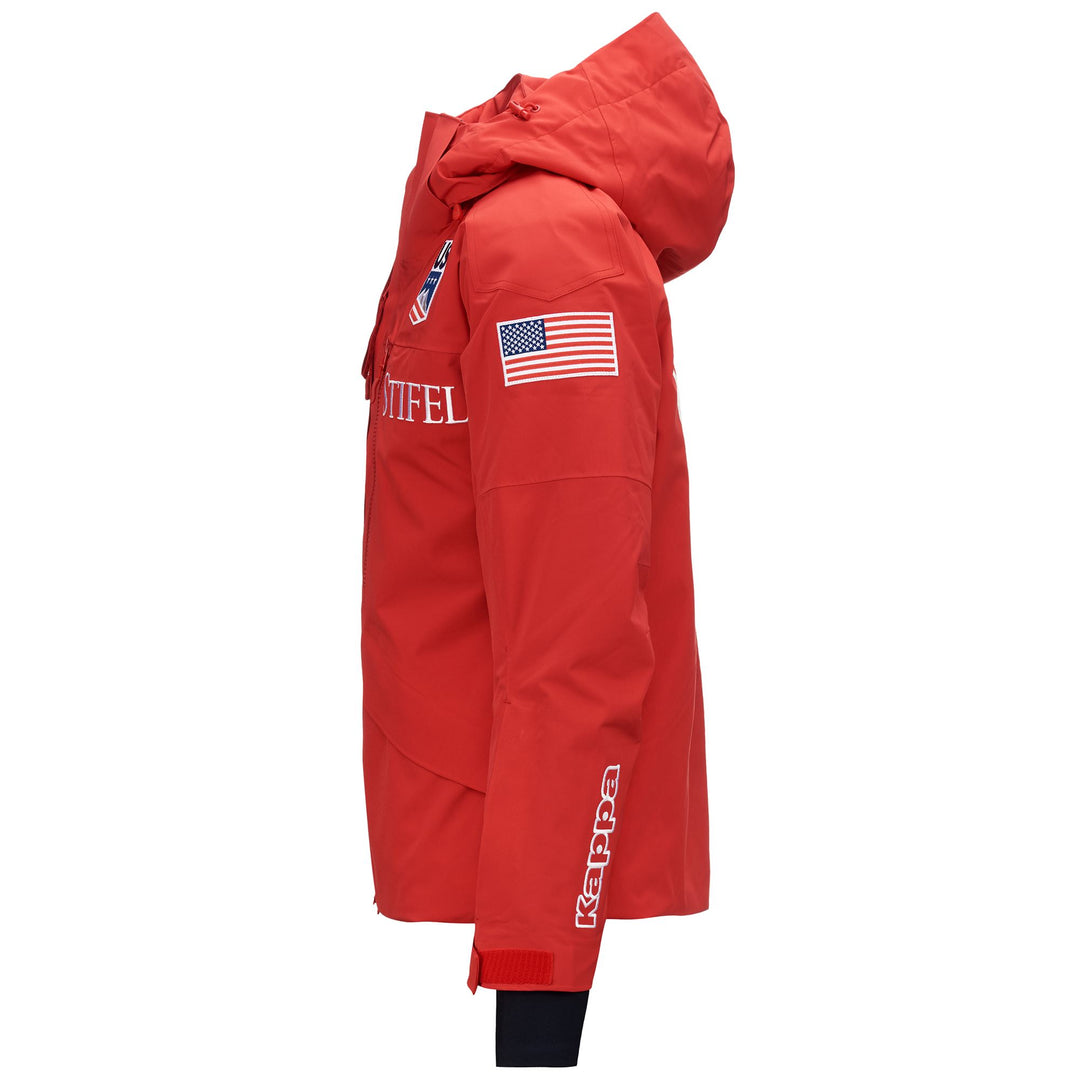 Red Men's Ski Jacket with Thermolite Padding and Waterproof Features 01