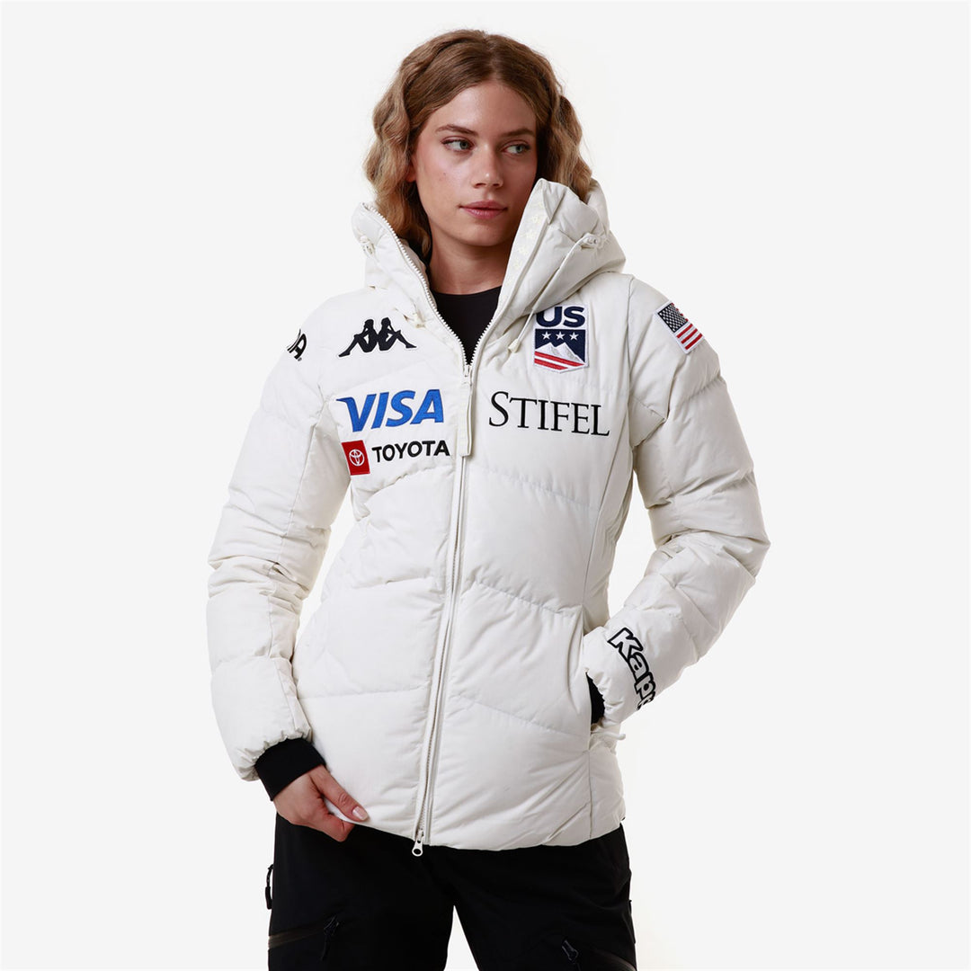 White Women's Ski Jacket with Down Padding main