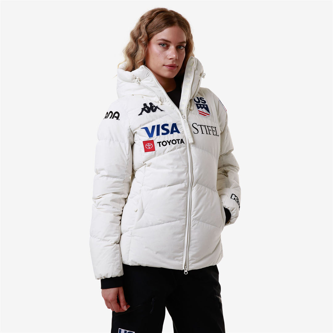White Women's Ski Jacket with Down Padding main