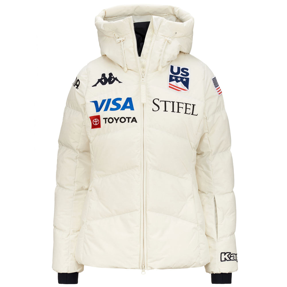 White Women's Ski Jacket with Down Padding 02