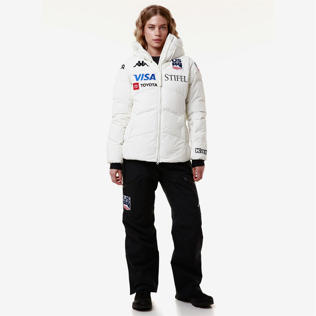 White Women's Ski Jacket with Down Padding 01