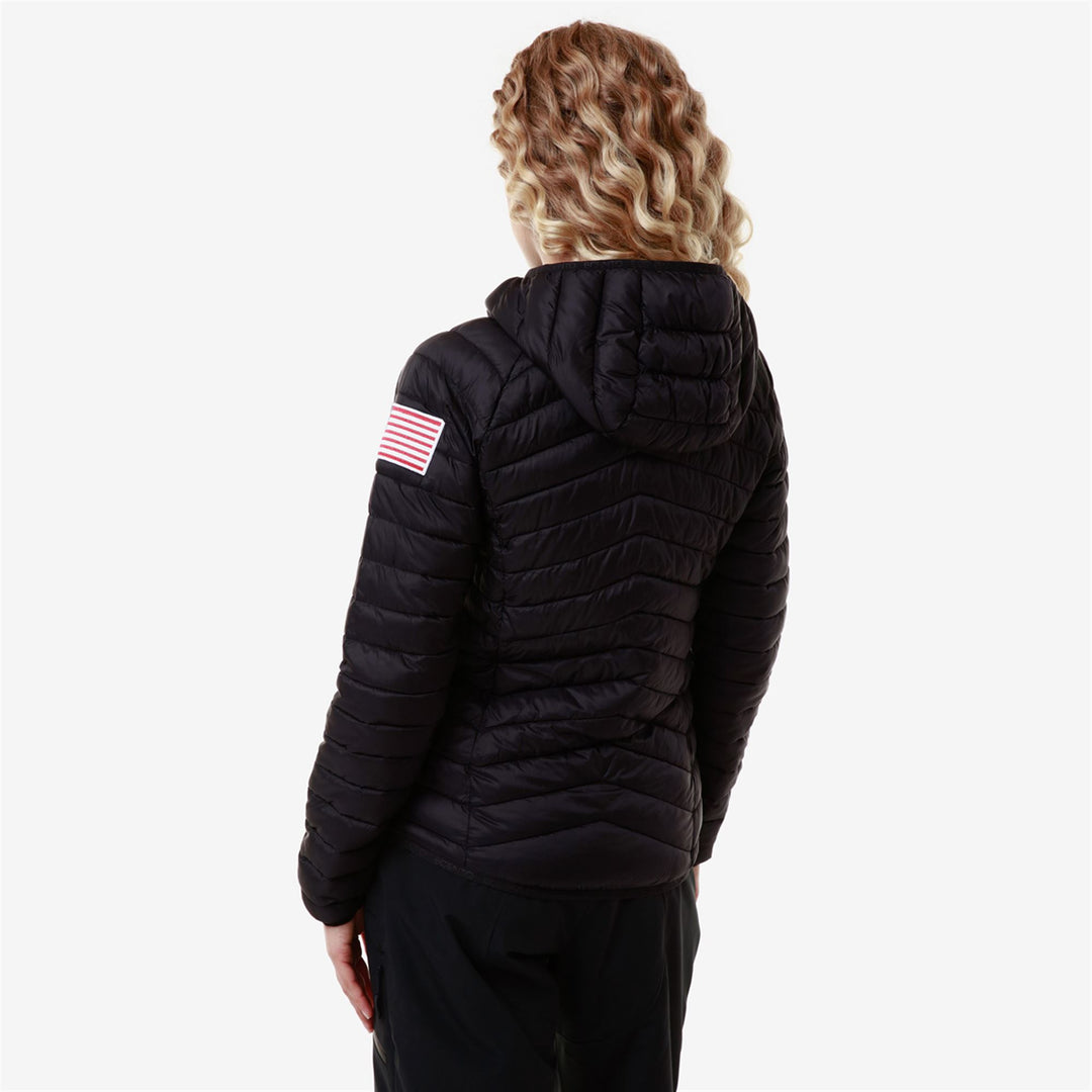 Veste de ski matelassée bleue pour femme, coupe ajustée, avec isolation Primaloft main