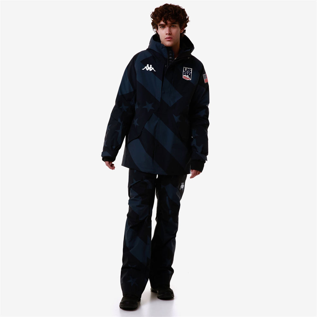 Veste de snowboard bleue unisexe coupe classique rembourrée et imperméable 01