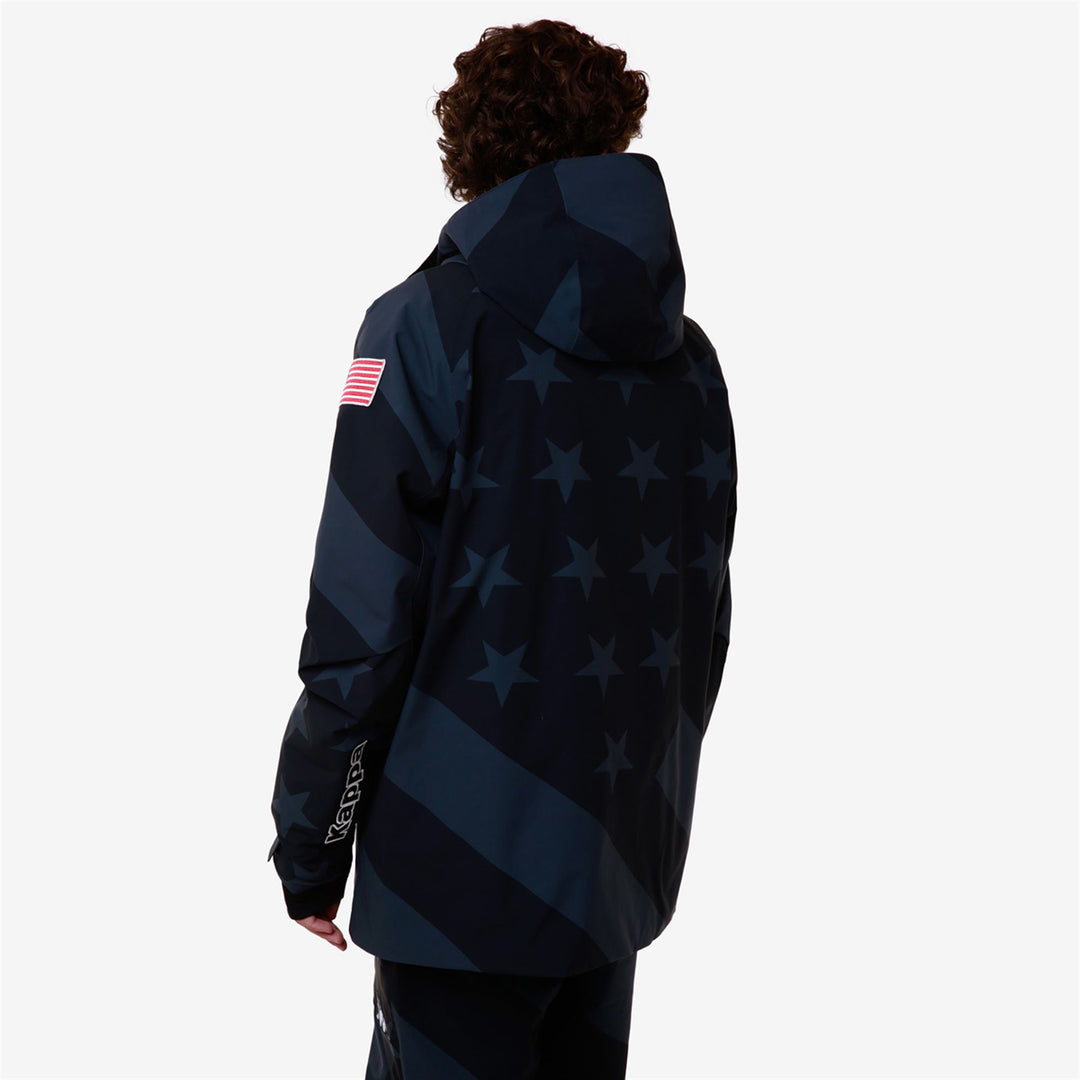 Veste de snowboard bleue unisexe coupe classique rembourrée et imperméable main